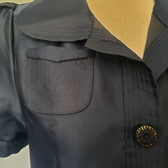 Thread Social Drop Waist Shirt Womens Dress Sz 4 Preppy 60s Retro Mod Navy - Picture 3 of 10